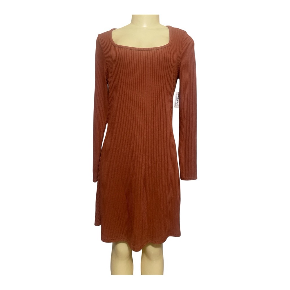 Old Navy Fit & Flare Rib-Knit Long-Sleeve Mini‎ Dress